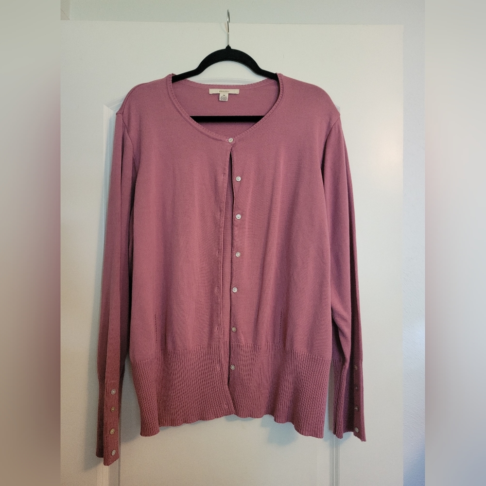 Merona, 3X, Pink button-up sweater